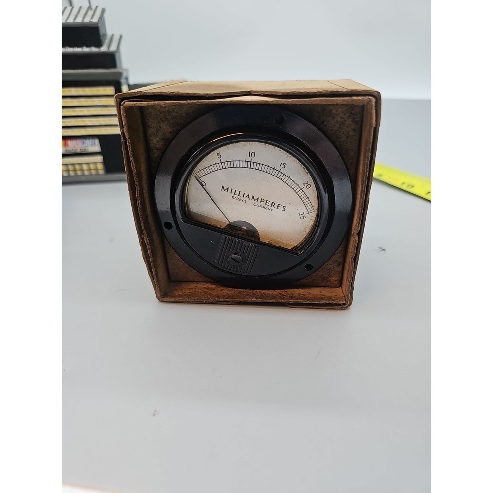 VINTAGE PANEL METER MARION MILLIAMPERES D.C. 0-1 HAM RADIO MILITARY GAUGE Steam